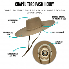 Chapéu Toro Paso II Cury Silver Belly Marrom Aba 12 Ref.2076