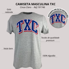 Camiseta Masculina TXC Manga Curta Cinza Mescla Ref. 191746