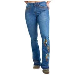 Calça Feminina Miss Country Jeans com Strass - Ref. 1009