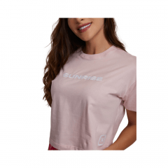 Camiseta Cropped Feminina TXC Bordado Rosa - REF: 50207