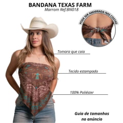 Bandana Texas Farm Breeze Cutie Rider Estampada Marrom Café Ref:BN018