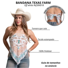 Bandana Texas Farm Breeze Cutie Rider Estampada Off White Ref:BN018