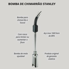 Bomba Chimarrão Stanley Classic Straw Preta Ref:8061