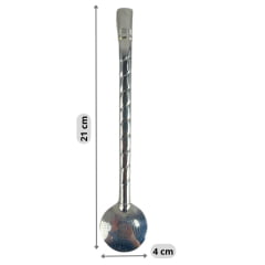 Bomba Inox Bortonaggio Artesanal Média Para Chimarrão Chata Com Rosca E Bojo Mil Furos R: ART202MF