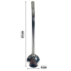 Bomba Inox Bortonaggio Chata Média Para Chimarrão Com Rosca E Bojo Mil Furos R: 201MF