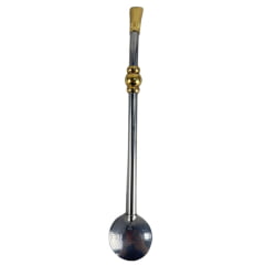 Bomba Inox Bortonaggio Para Chimarrão Anel Dourado Com Rosca E Bojo Mil Furos R: D208MF