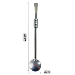 Bomba Inox Bortonaggio Para Chimarrão Anel Sextavado Média Com Rosca E Bojo Mil Furos R: 213MF