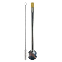 Bomba Inox Bortonaggio Para Chimarrão Bocal Dourado Chata Com Rosca E Bojo Mil Furos R:D252MF