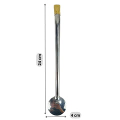 Bomba Inox Bortonaggio Para Chimarrão Bocal Dourado Chata Com Rosca E Bojo Mil Furos R:D252MF