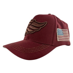 Boné Feminino Zenz Western Army Bordô Com Logo Bordado e Bandeira Lateral - Ref. 1519 - ZW0225068