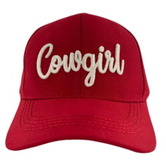 Boné Feminino Zenz Western Barn Vermelho Com Bordado Cowgirl Em Branco - Ref. 1521 - ZW0225065