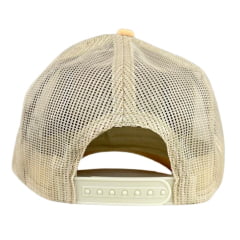 Boné Feminino Zenz Western Country Roads Laranja Claro Com Logo Bordado Bege Ref:1449