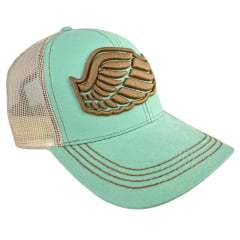 Boné Feminino Zenz Western Lone Ranger Verde Claro Com Logo Bordado Marrom Ref 1453