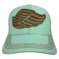 Boné Feminino Zenz Western Lone Ranger Verde Claro Com Logo Bordado Marrom Ref 1453