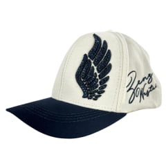 Boné Feminino Zenz Western Old Blue Bege Claro E Azul Marinho Bordado Logo Com Strass - Ref. 1520 - ZW0225066