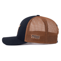 Boné Texas Farm Preto Com Marrom Double Logo e Telinha - Ref. TF 912