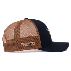 Boné Texas Farm Preto Com Marrom Double Logo e Telinha - Ref. TF 912