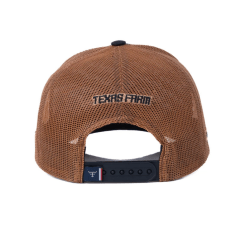 Boné Texas Farm Preto Com Marrom Double Logo e Telinha - Ref. TF 912