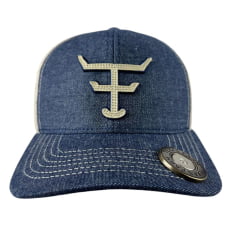 Boné Texas Farm Shot Hat Jeans Com Abridor de Garrafa e Logo Bordado Bege - Ref. TF1025