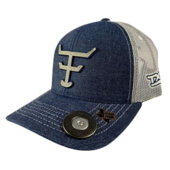 Boné Texas Farm Shot Hat Jeans Com Abridor de Garrafa e Logo Bordado Bege - Ref. TF1025