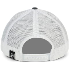 Boné Unissex Ariat Cinza/Branco Com Logo Em Branco Original 112 Trucker