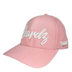 Boné Unissex Beardz Outdoors Rosa Com Logo Bordada Em Branco