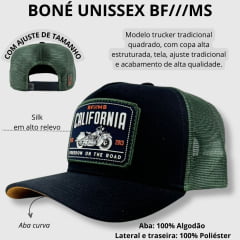 Boné Unissex BF///MS Bf Califórnia Preto Com Verde Ref.1238