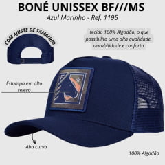 Boné Unissex BF///MS BF Horse Brasil Azul Marinho Ref: 1195