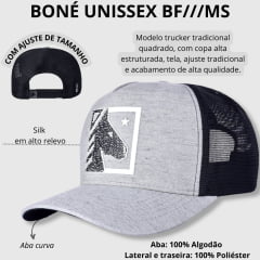 Boné Unissex BF///MS BF New Horse Mescla Preto Ref.1166