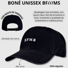 Boné Unissex BF///MS Dad Hat Preto Tecido Com Logo Branco Ref.1231