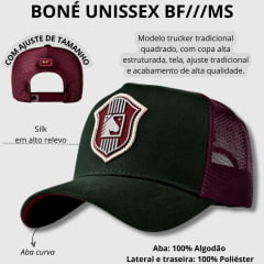 Boné Unissex BF///MS Horse Brasão Verde Militar Ref.844