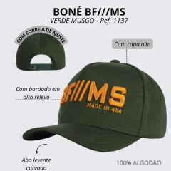 Boné Unissex BF///MS Tradicional Verde Musgo Com Laranja Ref:1137