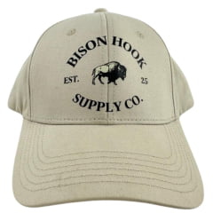 Boné Unissex Bison Hook Creme C/ Logo Estampada Preto Boné Unissex Bison Hook Creme C/ Logo Estampada Preto