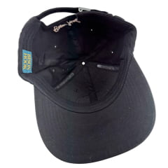 Boné Unissex Bison Hook Preto C/ Logo Aplicado Em Preto/Bege