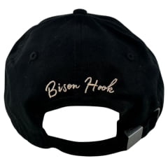 Boné Unissex Bison Hook Preto C/ Logo Aplicado Em Preto/Bege