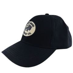Boné Unissex Bison Hook Preto C/ Logo Aplicado Em Preto/Bege