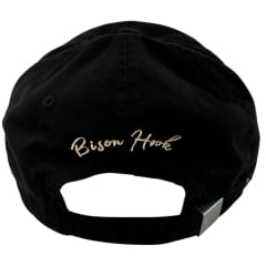 Boné Unissex Bison Hook Tecido Preto C/ Logo Estampado Preto/Bege