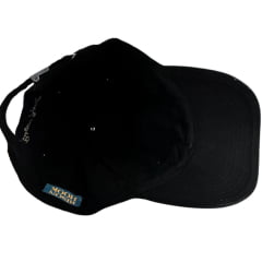 Boné Unissex Bison Hook Tecido Preto C/ Logo Estampado Preto/Bege