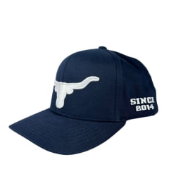 Boné Unissex Longhorn Azul Marinho Truck Com Logo Aplicada Em Branco