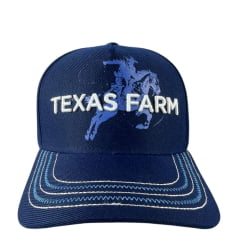 Boné Unissex Texas Farm Azul Marinho Com Logo Bordado e Branco - Ref. TF869