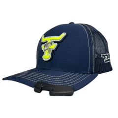 Boné Unissex Texas Farm Azul Marinho Wilder Com Logo Em Amarelo Neon Ref:TF985