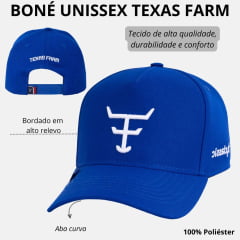 Boné Unissex Texas Farm Azul Royal Com Logo Em Branco Ref.TF958