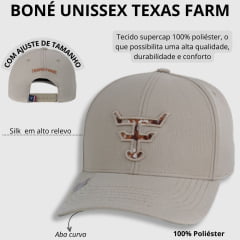 Boné Unissex Texas Farm Bege Com Logo Mescla Laranja Ref.TF496