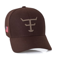 Boné Unissex Texas Farm New Texas Marrom Com Logo Em Bege Ref: TF672