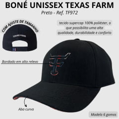 Boné Unissex Texas Farm Preto Bounce Preto Com Logo Preto E Mescla REF:TF972