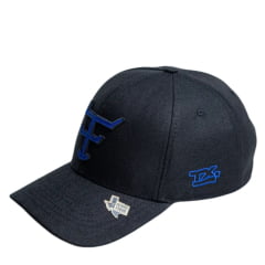 Boné Unissex Texas Farm Preto New Texas Com Logo Aplicada Em Azul Royal Ref:TF987