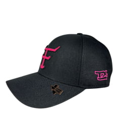 Boné Unissex Texas Farm Preto New Texas Com Logo Aplicada Em Pink Ref:TF672