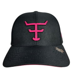 Boné Unissex Texas Farm Preto New Texas Com Logo Aplicada Em Pink Ref:TF672