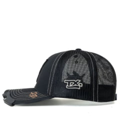 Boné Unissex Texas Farm Preto Texas Wilder Com Logo Em Marrom Ref:TF985