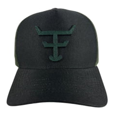 Boné Unissex Texas Farm Preto/Verde Musgo Com Logo Verde Ref TF0912